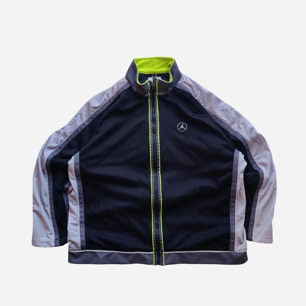 Jordan vintage track jacket in black, grey and green